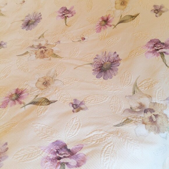 Vintage West Point Stevens Queen Duvet Cover Yellow Embossed Purple Daisies  USA - Picture 3 of 12